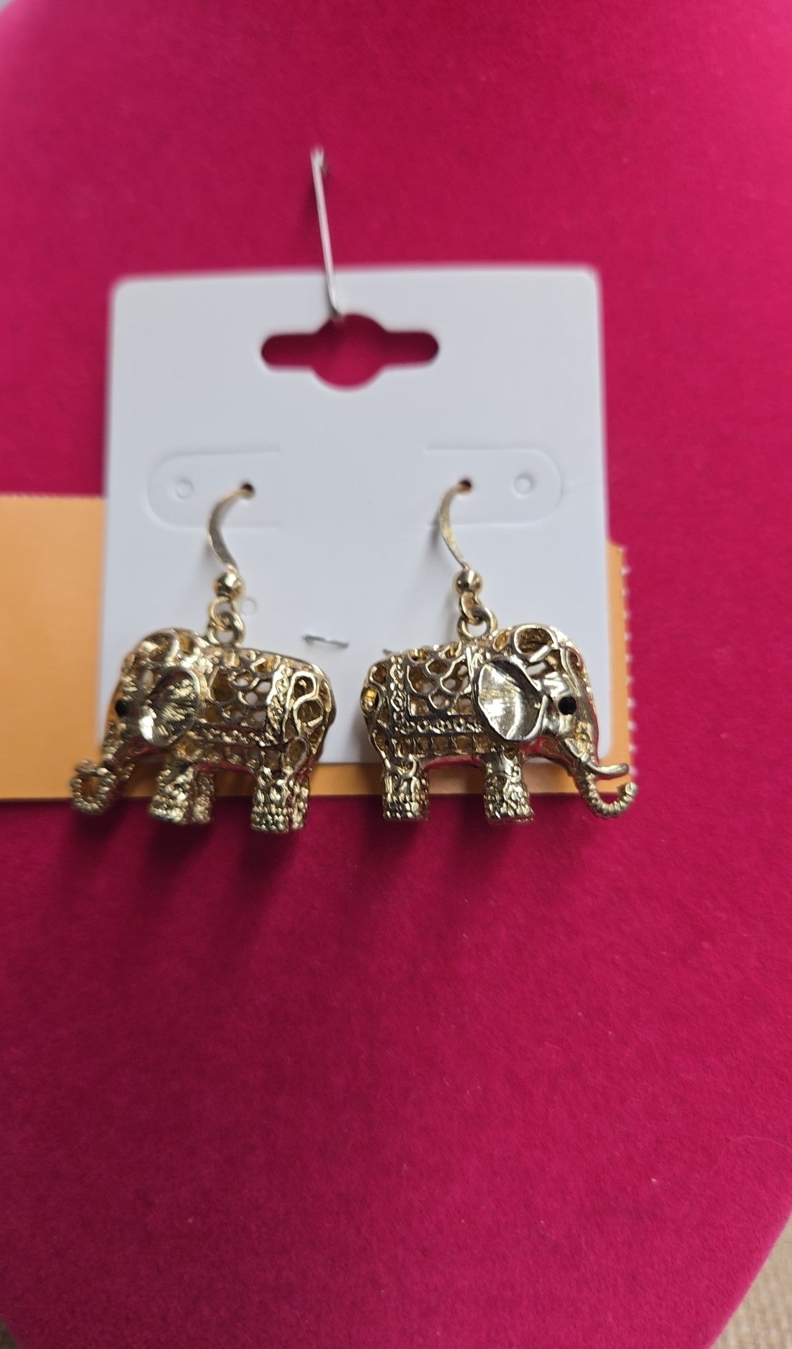 Gold Elephant Earrings