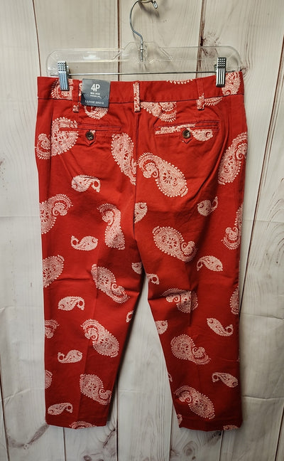 NWT Lands End Women's Size 4 Petite Red Pants