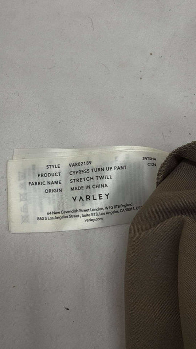 Varley Women's Size S Cypress Turn Up Brown Pants Stretch Twill