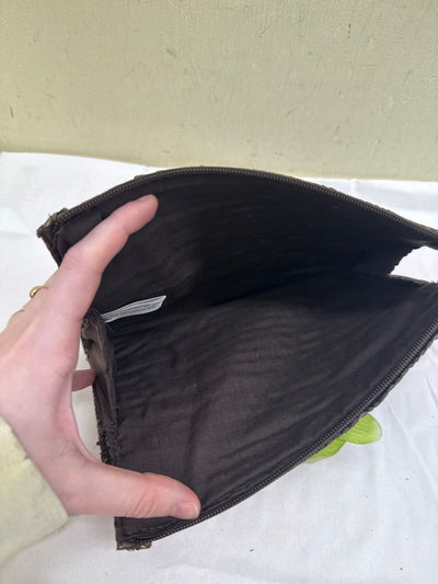 Brown Woven Clutch