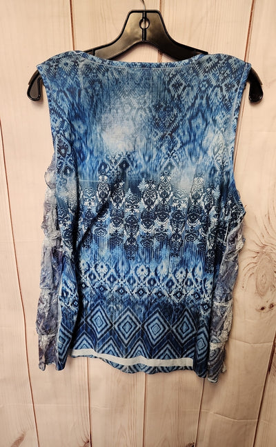 Chico's Women's Size 3 = US XL Blue Sleeveless Top