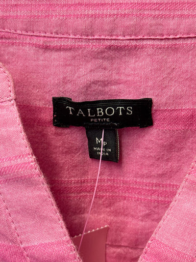 Talbots Women's Size M Petite Pink 3/4 Sleeve Top