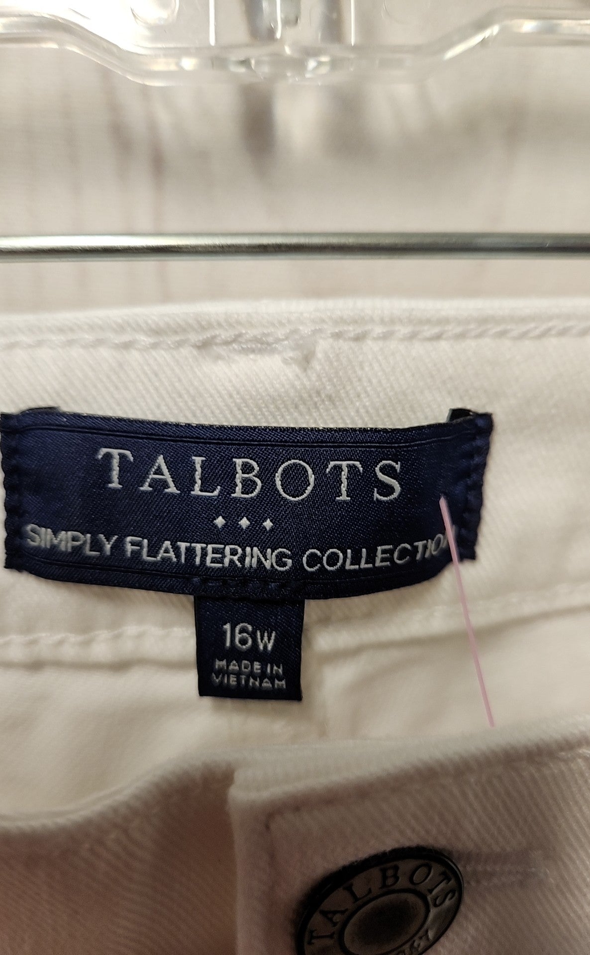 NWT Talbots Women's Size 33 (15-16) White Jeans Boyfriend