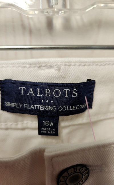 NWT Talbots Women's Size 33 (15-16) White Jeans Boyfriend