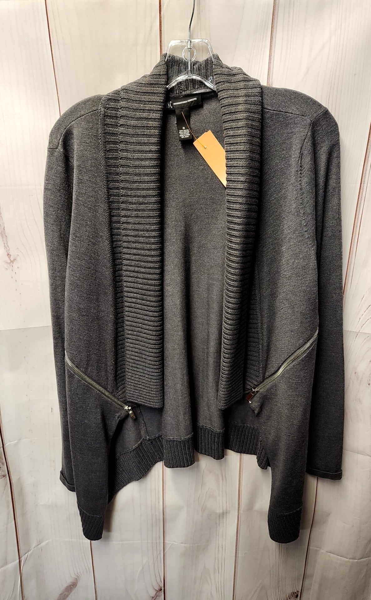 INC Women's Size M Gray Cardigan