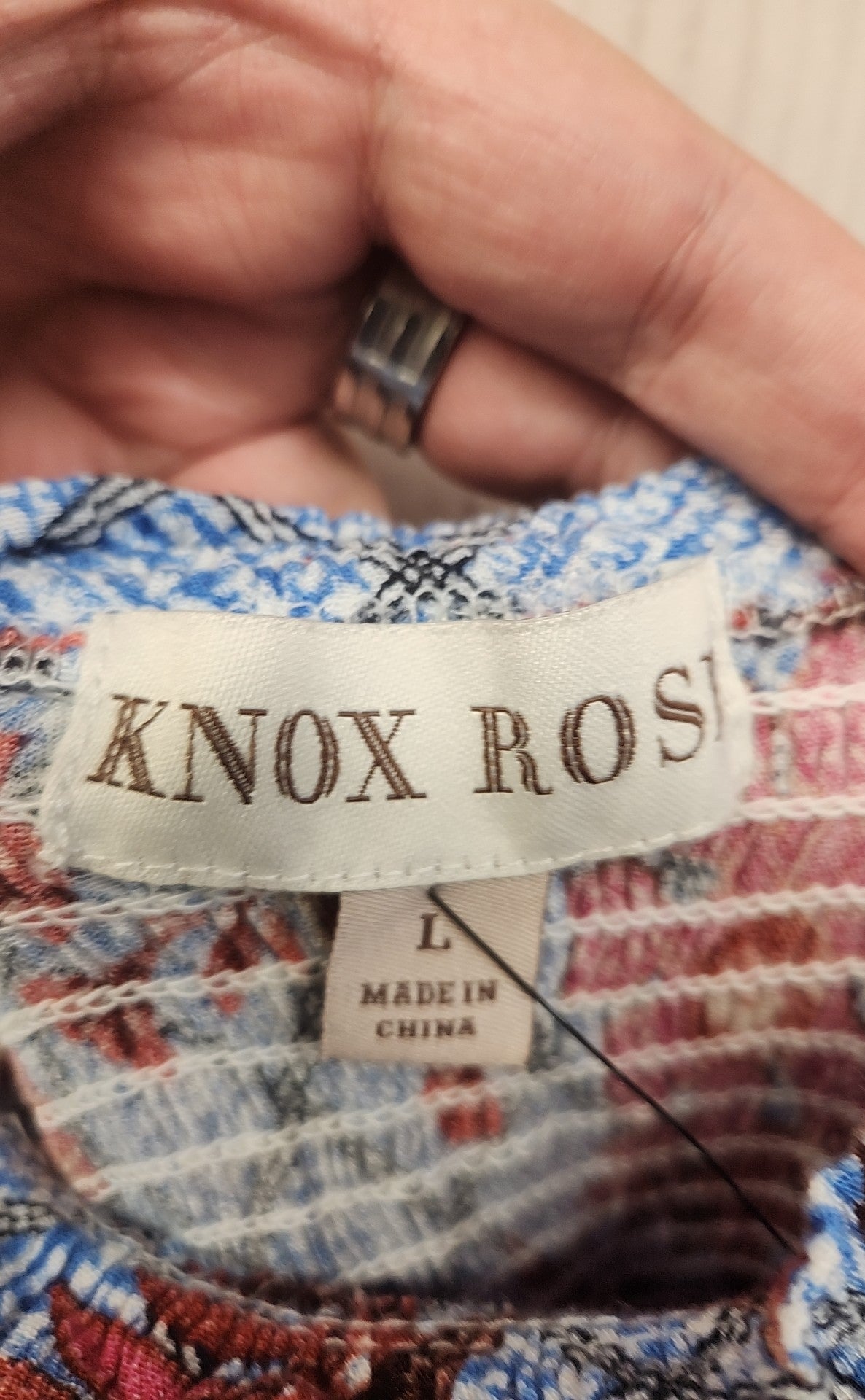 Knox Rose Women's Size L Blue Floral Dress