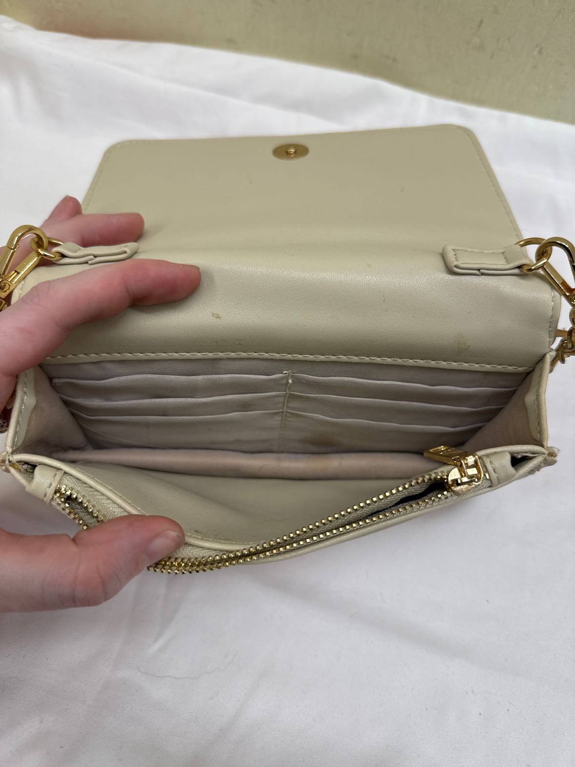 Bebe White Purse Bag