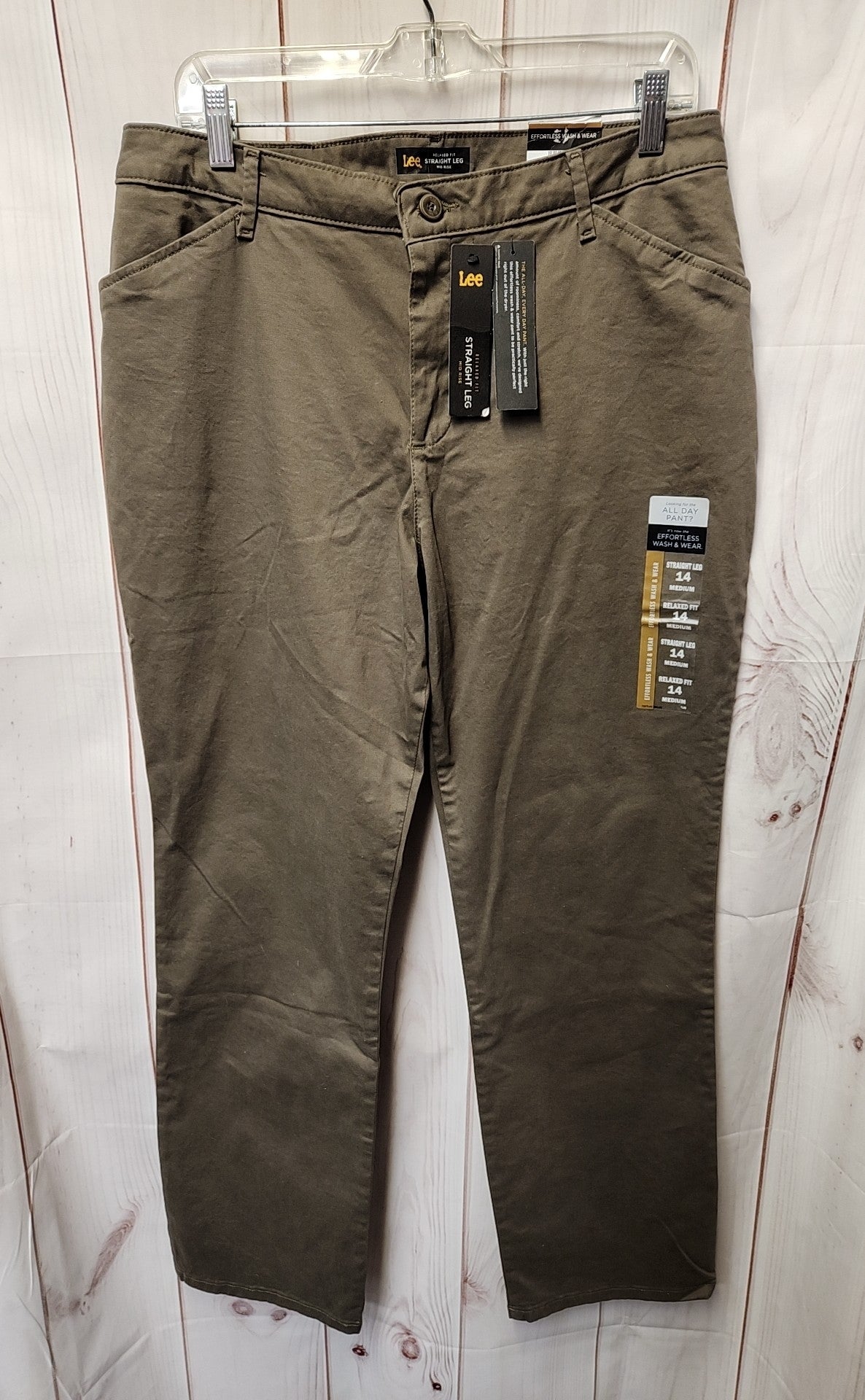 NWT Lee Women's Size 14 Brown Pants Straight Leg