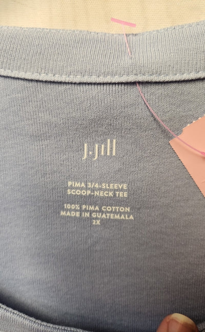 J Jill Women's Size 2X Blue 3/4 Sleeve Top