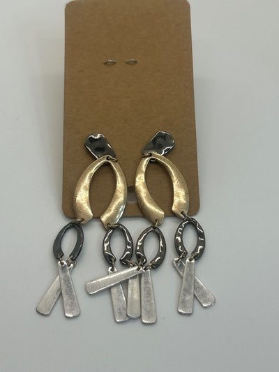Silver & Gold Dangle Long Earrings