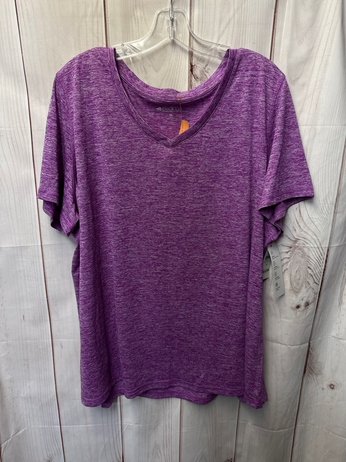 NWT Ideology Women's Size 3X Purple Short Sleeve Top