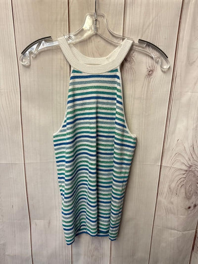 NWT Loft Women's Size M White & Blue Sleeveless Top