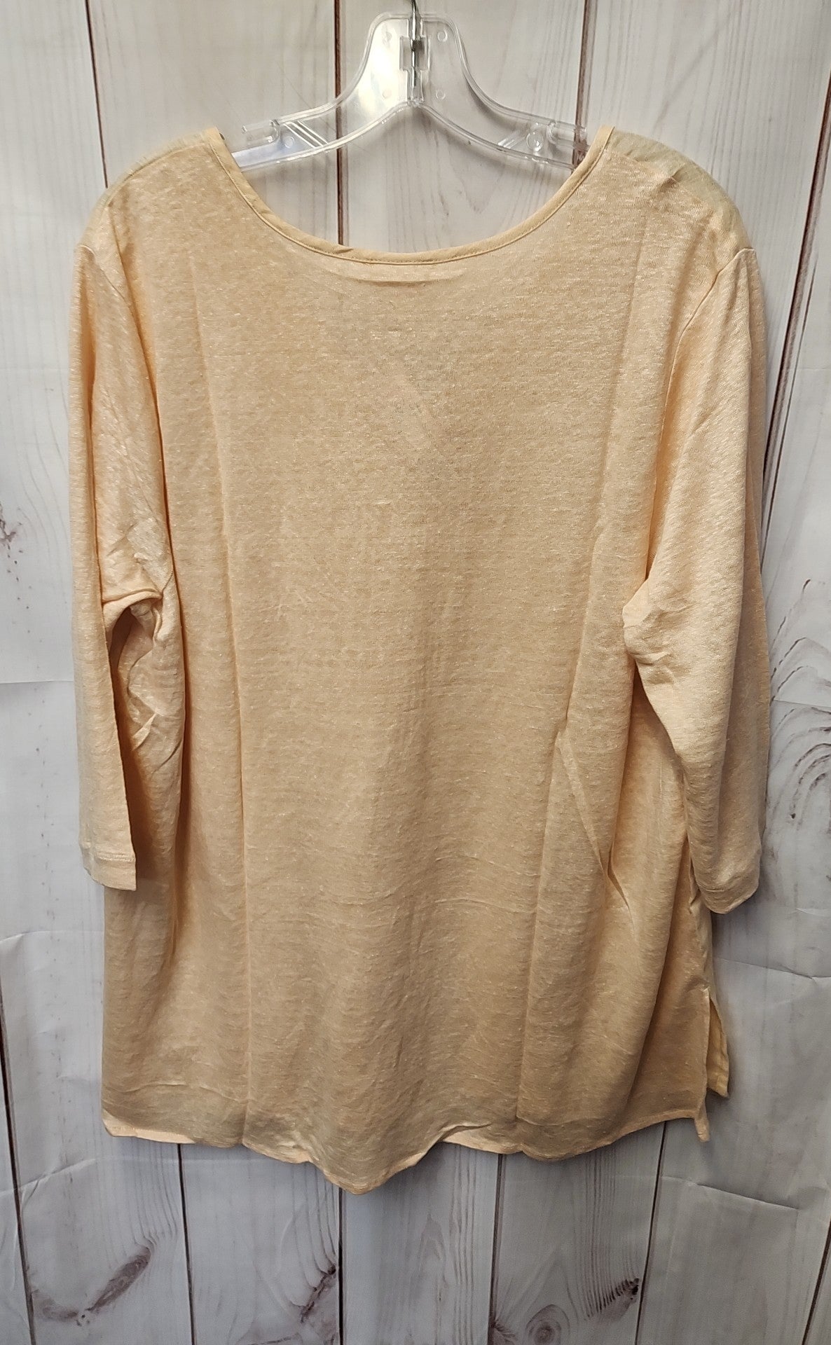NWT J Jill Women's Size XL Peach Linen 3/4 Sleeve Top