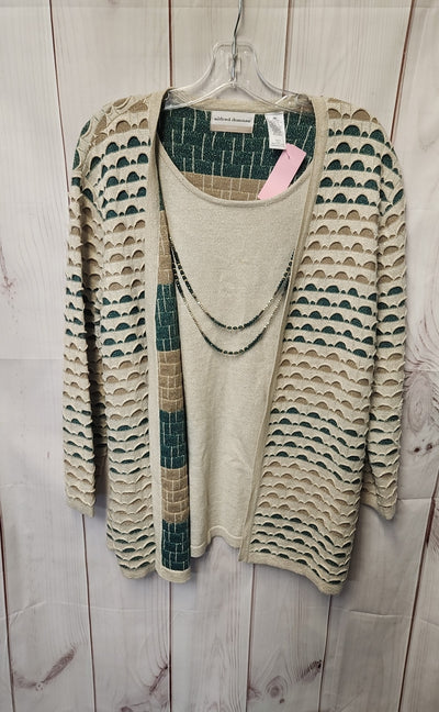 Alfred Dunner Women's Size 1X Beige Long Sleeve Top