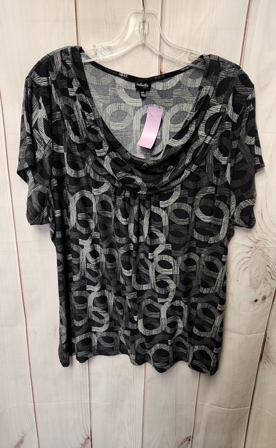 Rafaella Women's Size 2X Black Cold Shoulder Top