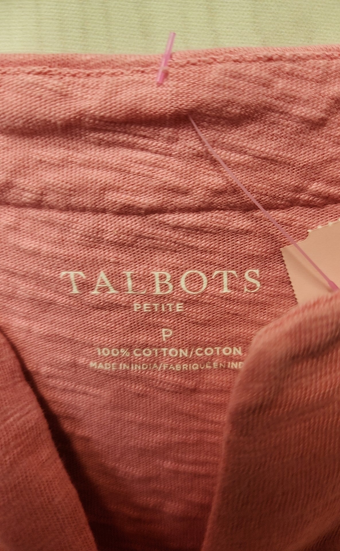 Talbots Women's Size Petite Pink Short Sleeve Top