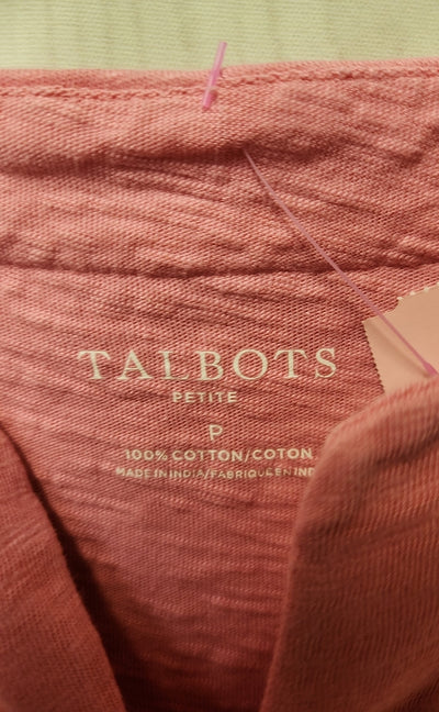 Talbots Women's Size Petite Pink Short Sleeve Top