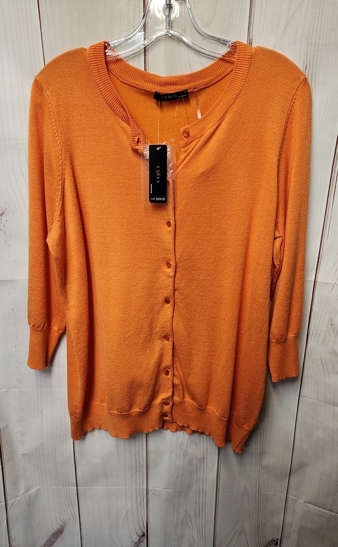 NWT Cyrus Women's Size 1X Orange Cardigan