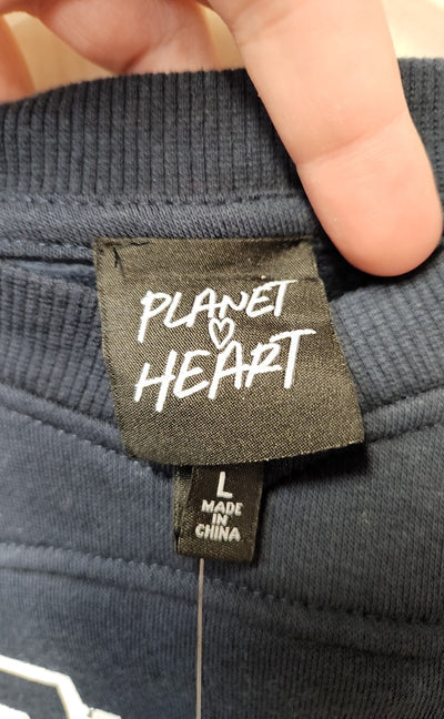NWT Planet Heart Women's Size L Navy Long Sleeve Top
