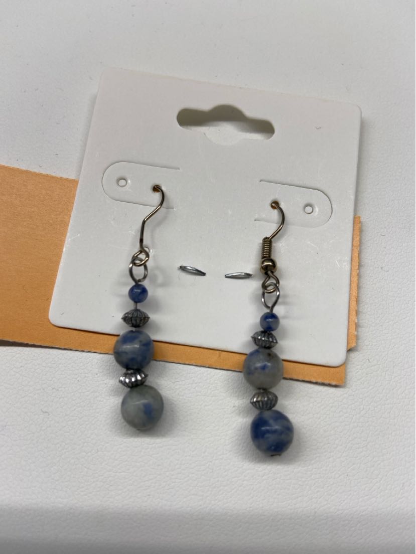 Blue Beaded Earrings