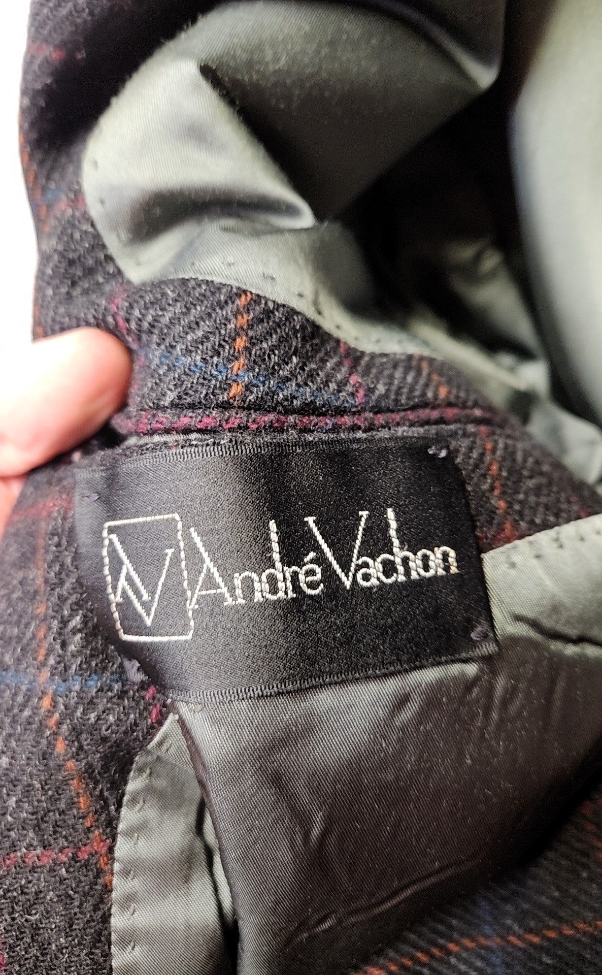Andre Vachon Men's Size 42 Black Wool Sport Coat