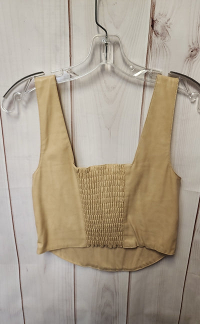 7 For All Mankind Women's Size M Beige Sleeveless Top