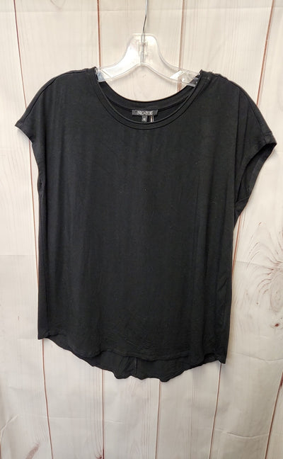 Nic & Zoe Women's Size S Petite Black Short Sleeve Top