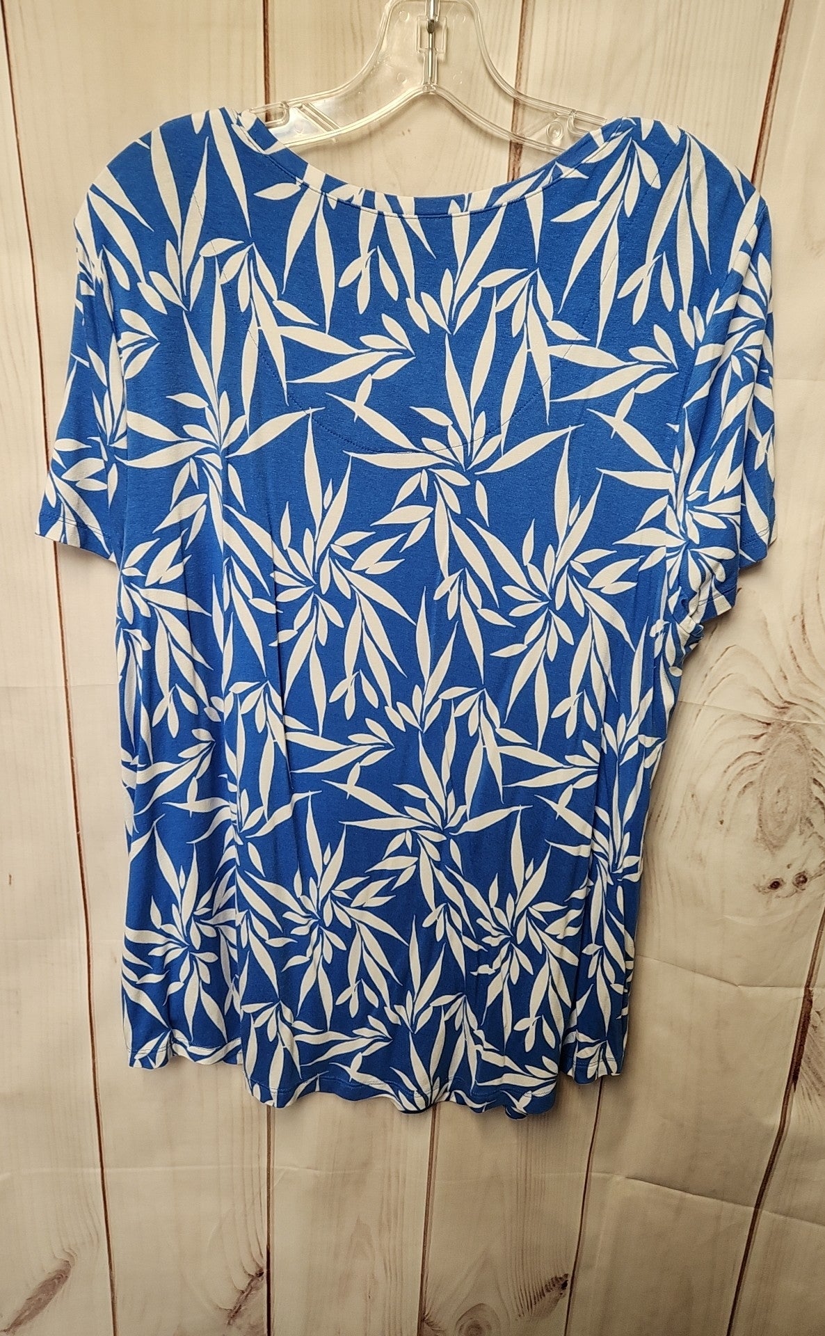 JM Collection Women's Size XL Blue Short Sleeve Top