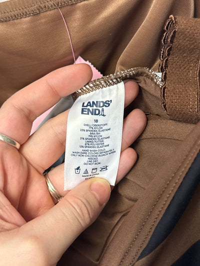 Lands End Women's Size 18 Brown Swim Top