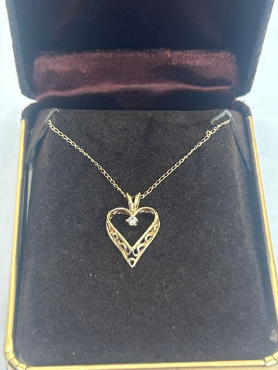 14K Yellow Gold 20" Heart Necklace Costa