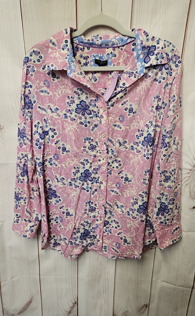 Talbots Women's Size 1X Pink & Blue Floral Long Sleeve Top