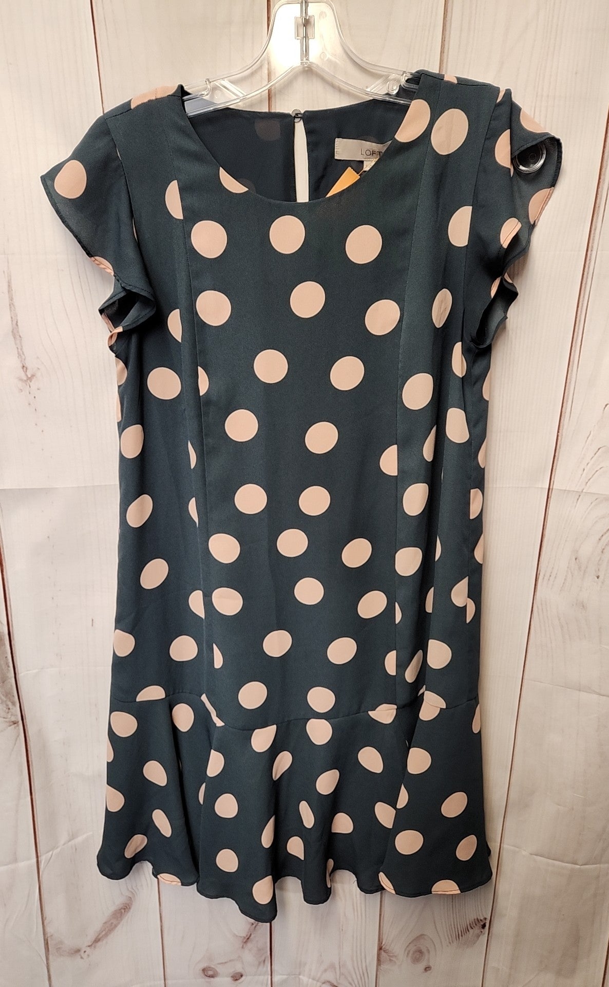 Loft Women's Size S Gray Polka Dot Dress