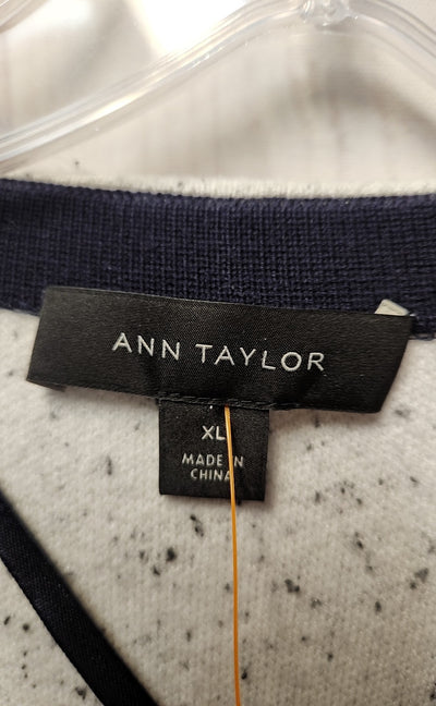 Ann Taylor Women's Size XL White & Blue Cardigan - Pick up only