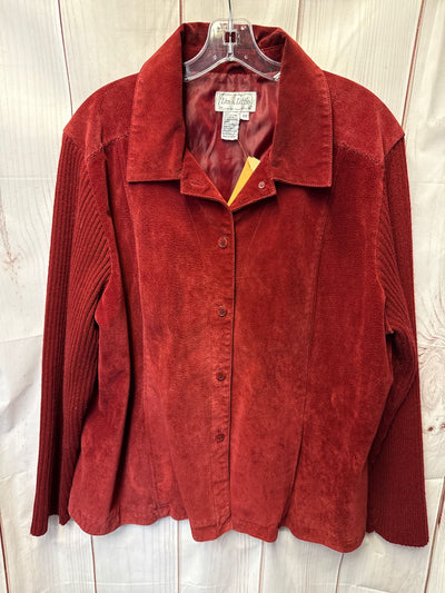 Live A Little Women's Size 3X Red Leather Jacket
