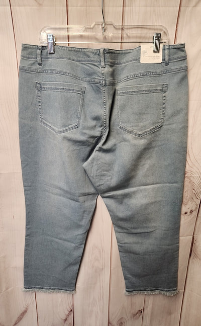 NWT J Jill Women's Size 34 (18/1X) Blue Jeans Authentic Fit Cropped