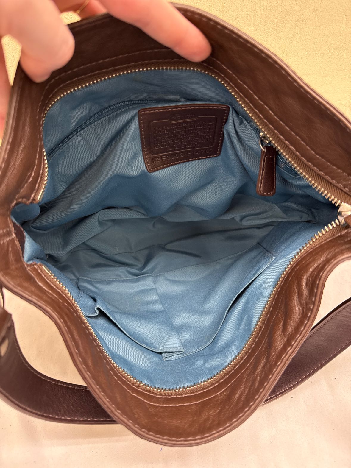 Coach 14707 Brown Zoe Hobo Leather Shoulder Purse Bag