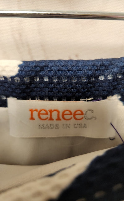 Reneec. Women's Size L Navy Floral Skirt