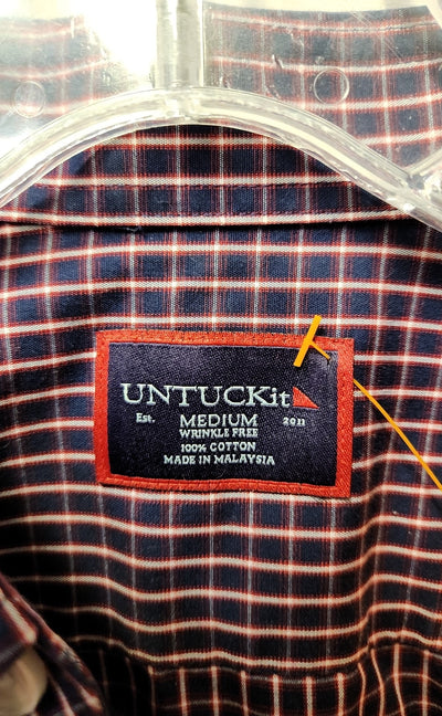 Untuckit Men's Size M Red & Blue Shirt