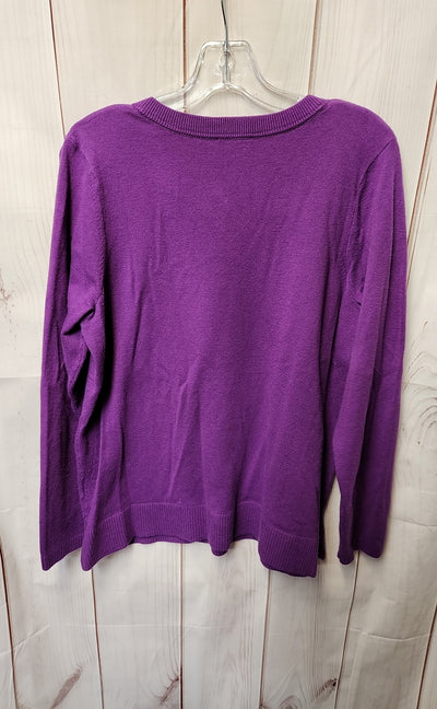 J Jill Women's Size L Purple Sweater