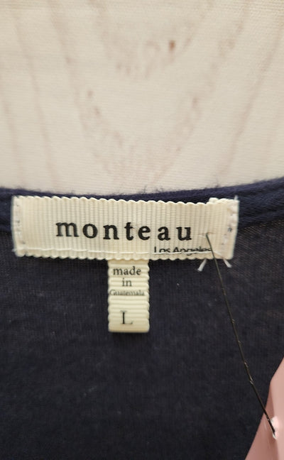 Monteau Women's Size L Navy Cardigan