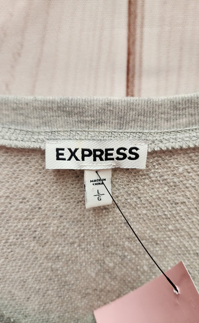 Express Women's Size L Gray Long Sleeve Top