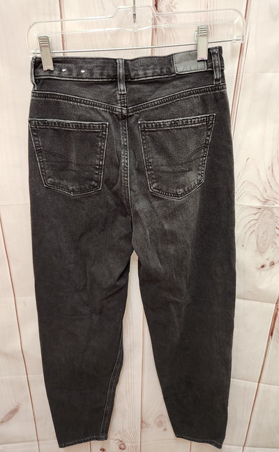 American Eagle Women's Size 25 (0) Black Jeans Relaxed Mom Destroyed Rips