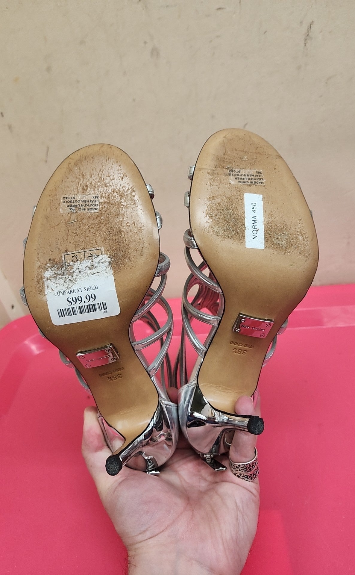 Michael Kors Women's Size 7-1/2 Silver Sandals