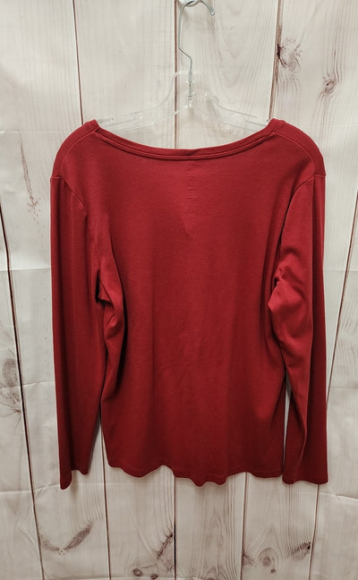 St Johns Bay Women's Size XL Red Long Sleeve Top