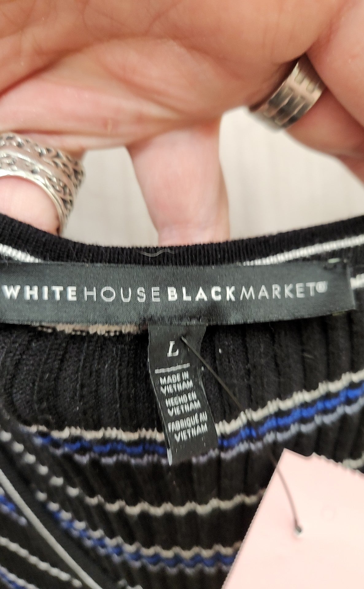 White House Black Market Women's Size L Black Sweater