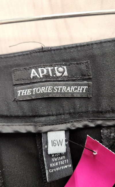 Apt 9 Women's Size 16W The Torie Straight Black Pants