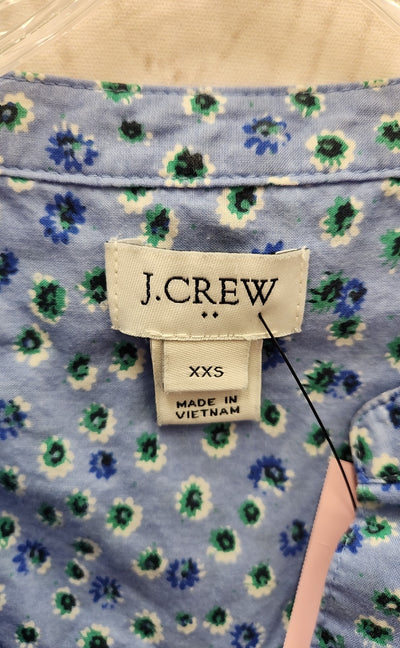 J Crew Women's Size XXS Blue Short Sleeve Top