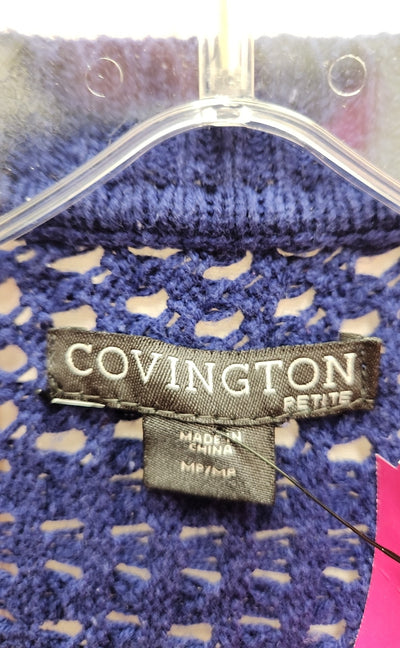 Covington Women's Size M Petite Blue Cardigan
